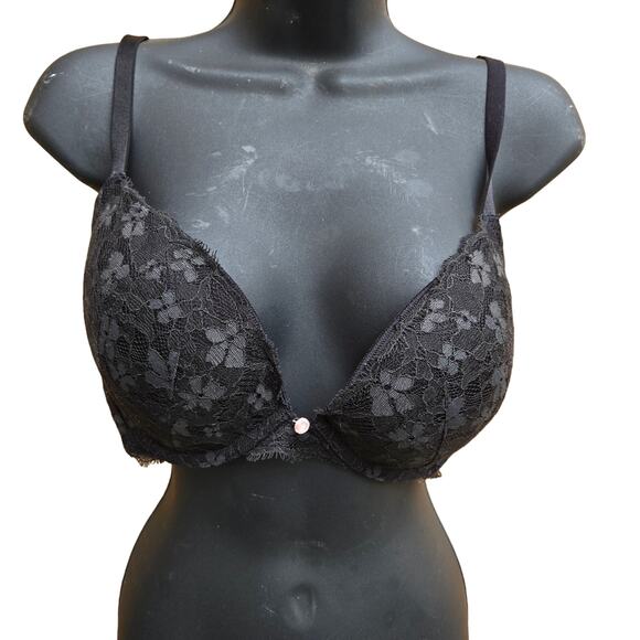 Victoria's Secret black floral lace dream angels push up 38C - Picture 1 of 9